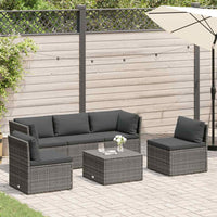 Loungeset Met Kussens 4-Delig Poly Rattan