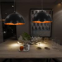 Plafondlampen Halfrond E27 Zwart En Goudkleurig