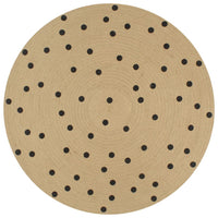 Vloerkleed Handgemaakt Met Zwarte Print Jute