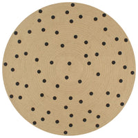 Vloerkleed Handgemaakt Met Zwarte Print Jute