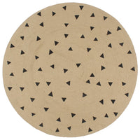 Vloerkleed Handgemaakt Met Zwarte Print Jute