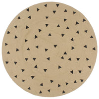 Vloerkleed Handgemaakt Met Zwarte Print Jute
