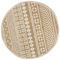Vloerkleed Handgemaakt Met Zwarte Print Jute