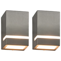 Buitenwandlampen 35 W Rechthoekig Kleurig Zilver
