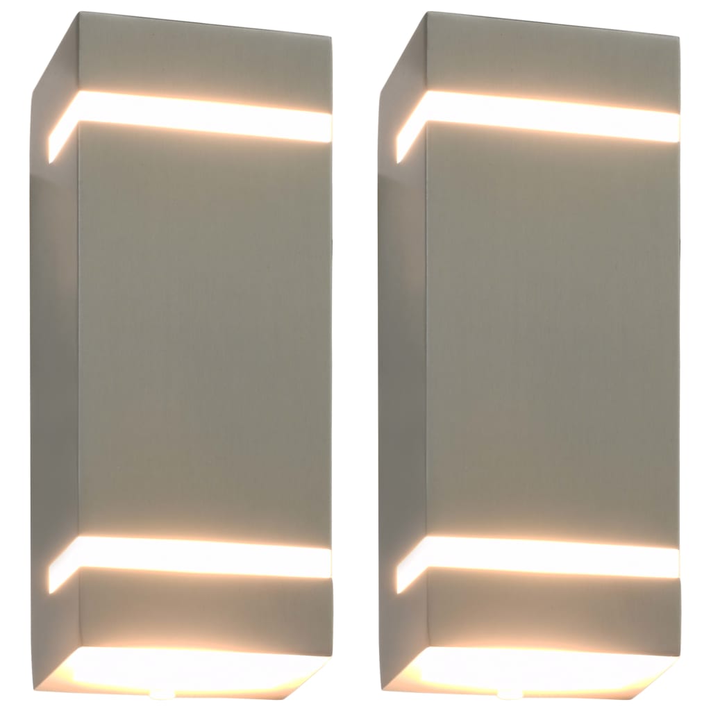 Buitenwandlampen 35 W Rechthoekig Kleurig Zilver