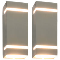 Buitenwandlampen 35 W Rechthoekig Kleurig Zilver