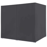 Loungebed Met Gordijnen Poly Rattan Grijs