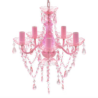 Kristallen Licht Met 5 Gloeilampen Rosa
