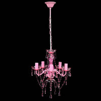 Kristallen Licht Met 5 Gloeilampen Rosa