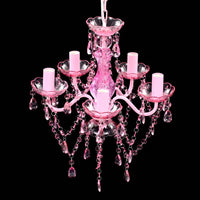 Kristallen Licht Met 5 Gloeilampen Rosa