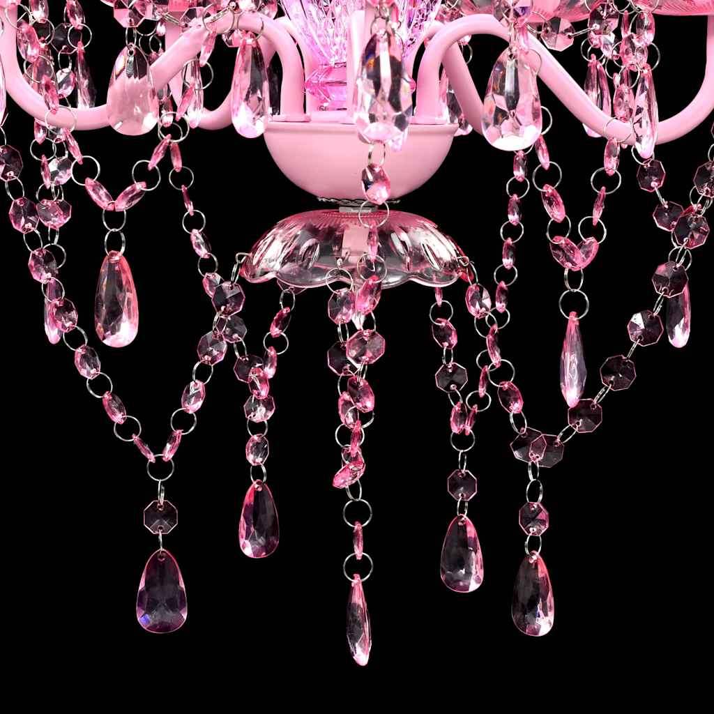 Kristallen Licht Met 5 Gloeilampen Rosa