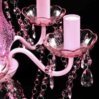 Kristallen Licht Met 5 Gloeilampen Rosa
