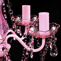 Kristallen Licht Met 5 Gloeilampen Rosa