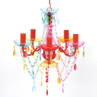 Kristallen Licht Met 5 Gloeilampen Rosa
