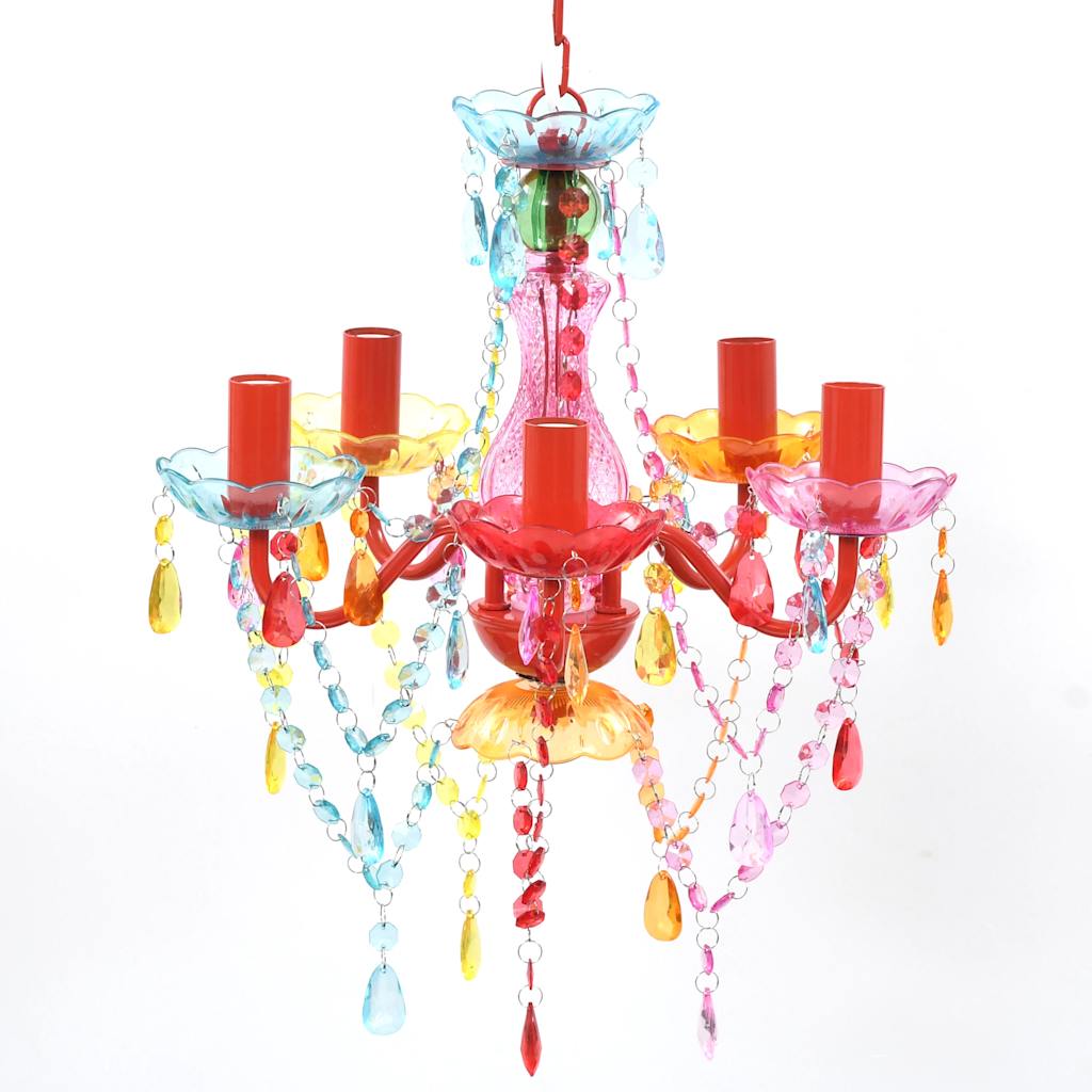 Kristallen Licht Met 5 Gloeilampen Rosa