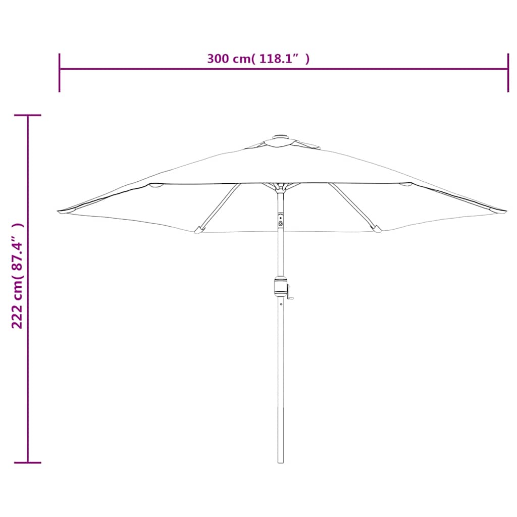 Parasol Met Stalen Paal 3 M