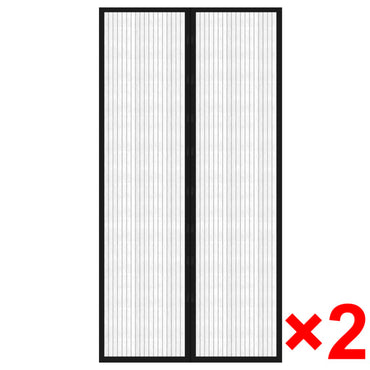 Insectendeurgordijnen 2 St Magnetisch Zwart