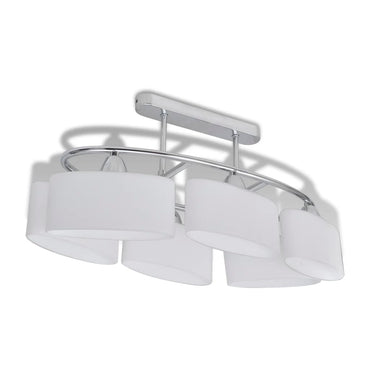 Plafondlamp Met Ellipsvormige Glazen Kappen 6Xe14