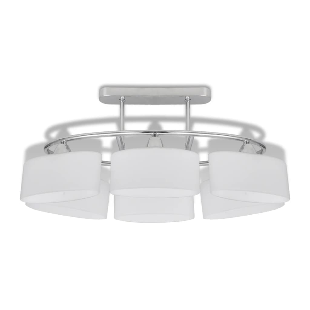Plafondlamp Met Ellipsvormige Glazen Kappen 6Xe14