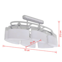 Plafondlamp Met Ellipsvormige Glazen Kappen 6Xe14