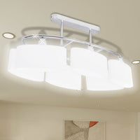 Plafondlamp Met Ellipsvormige Glazen Kappen 6Xe14