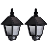 Wandlamp Solar Met Bewegingsensor 2 St Zwart