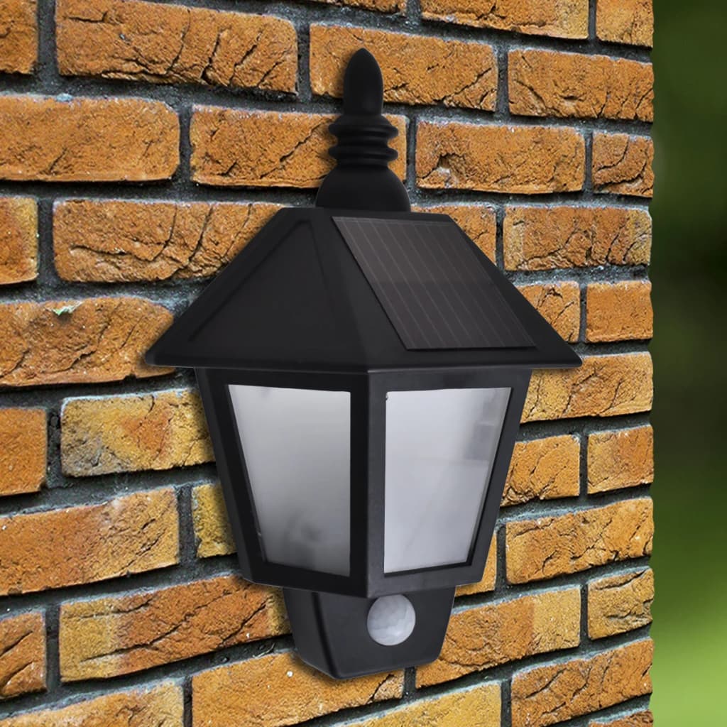 Wandlamp Solar Met Bewegingsensor 2 St Zwart