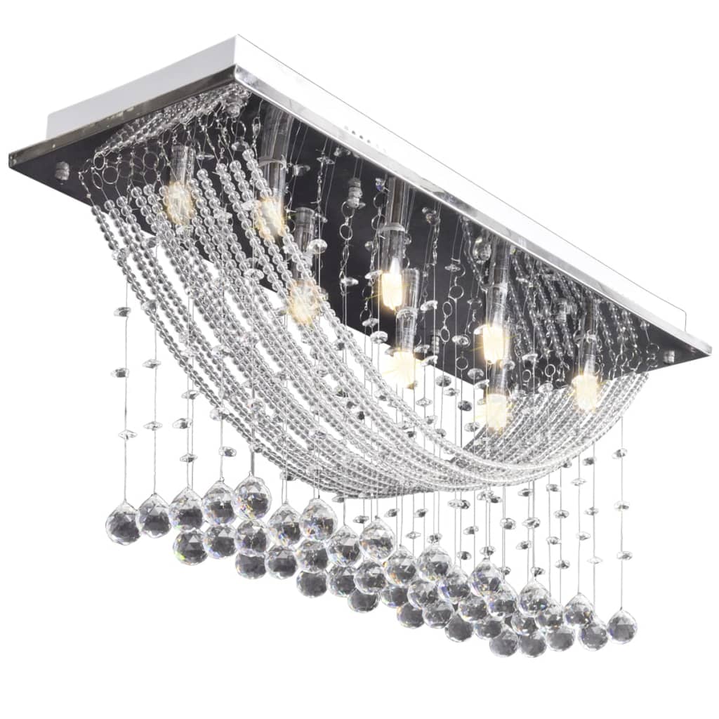Plafondlamp Met Glinsterende Glas Kristallen Kralen 8Xg9 29 Cm Zwart