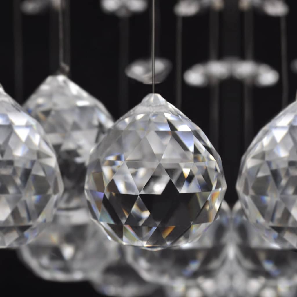 Plafondlamp Met Glinsterende Glas Kristallen Kralen 8Xg9 29 Cm Zwart