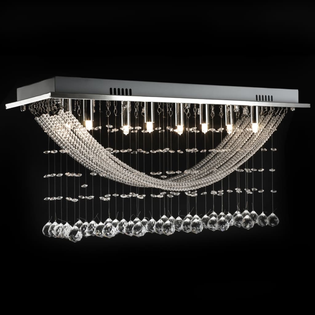 Plafondlamp Met Glinsterende Glas Kristallen Kralen 8Xg9 29 Cm Zwart
