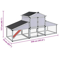 Kippenhok Met Ren En Nestkast Aluminium