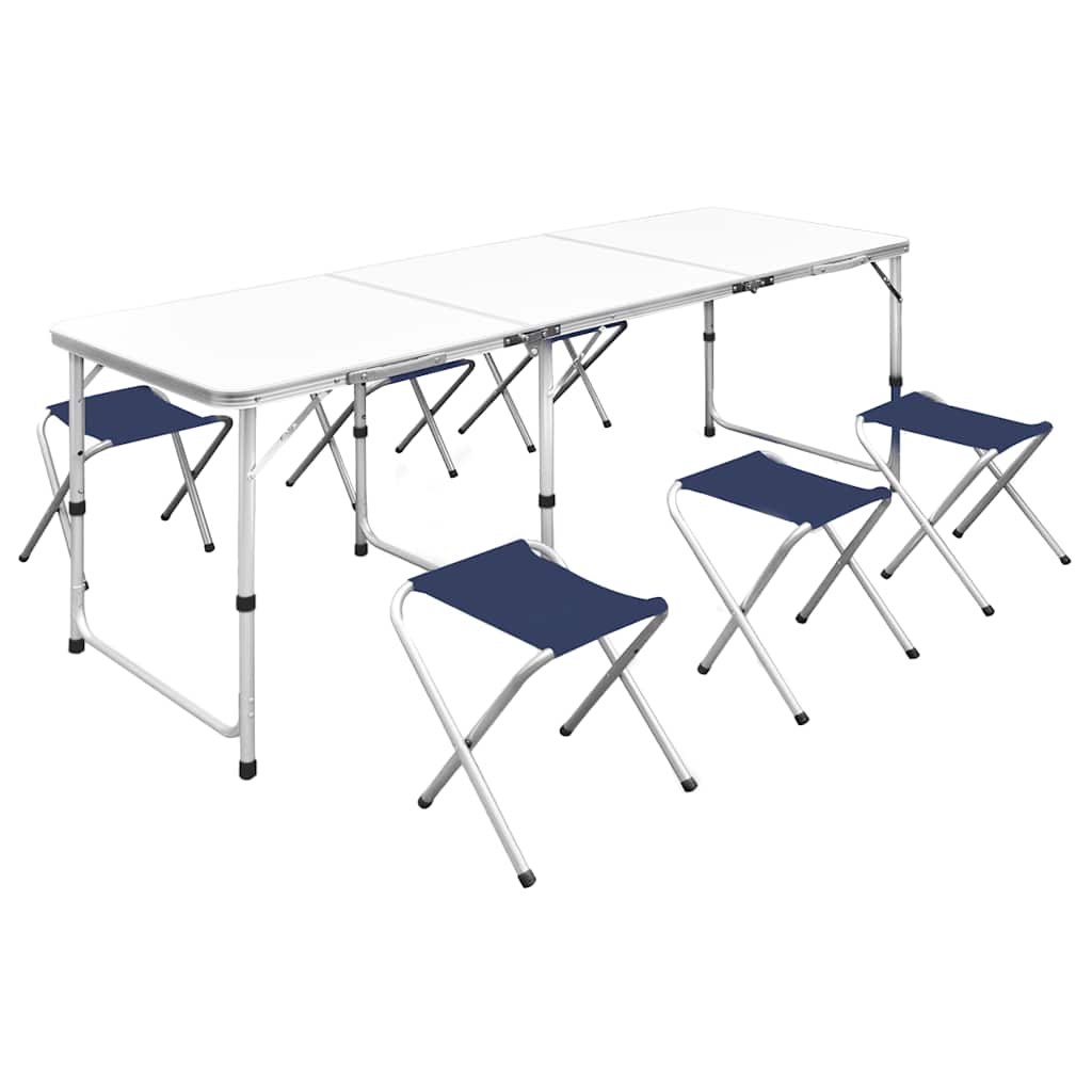 Campingtafel In Hoogte Verstelbaar Met 6 Krukken