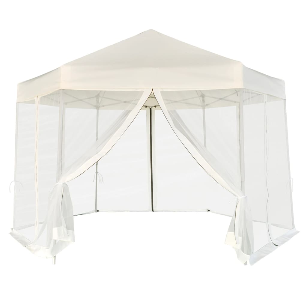 Partytent Pop-Up Zeshoekig Met 6 Zijwanden 3,6X3,1 M
