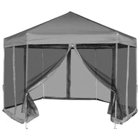 Partytent Pop-Up Zeshoekig Met 6 Zijwanden 3,6X3,1 M