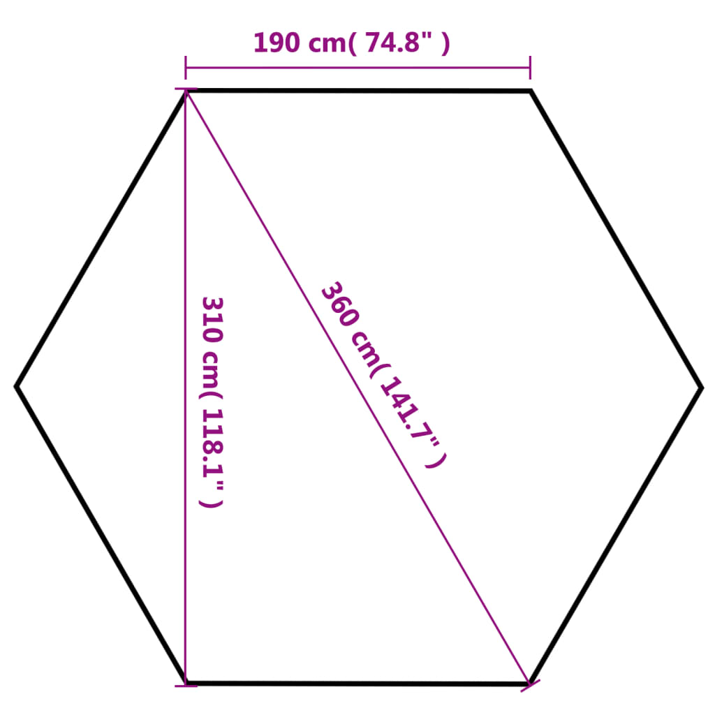Partytent Pop-Up Zeshoekig Met 6 Zijwanden 3,6X3,1 M