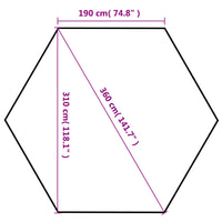Partytent Pop-Up Zeshoekig Met 6 Zijwanden 3,6X3,1 M
