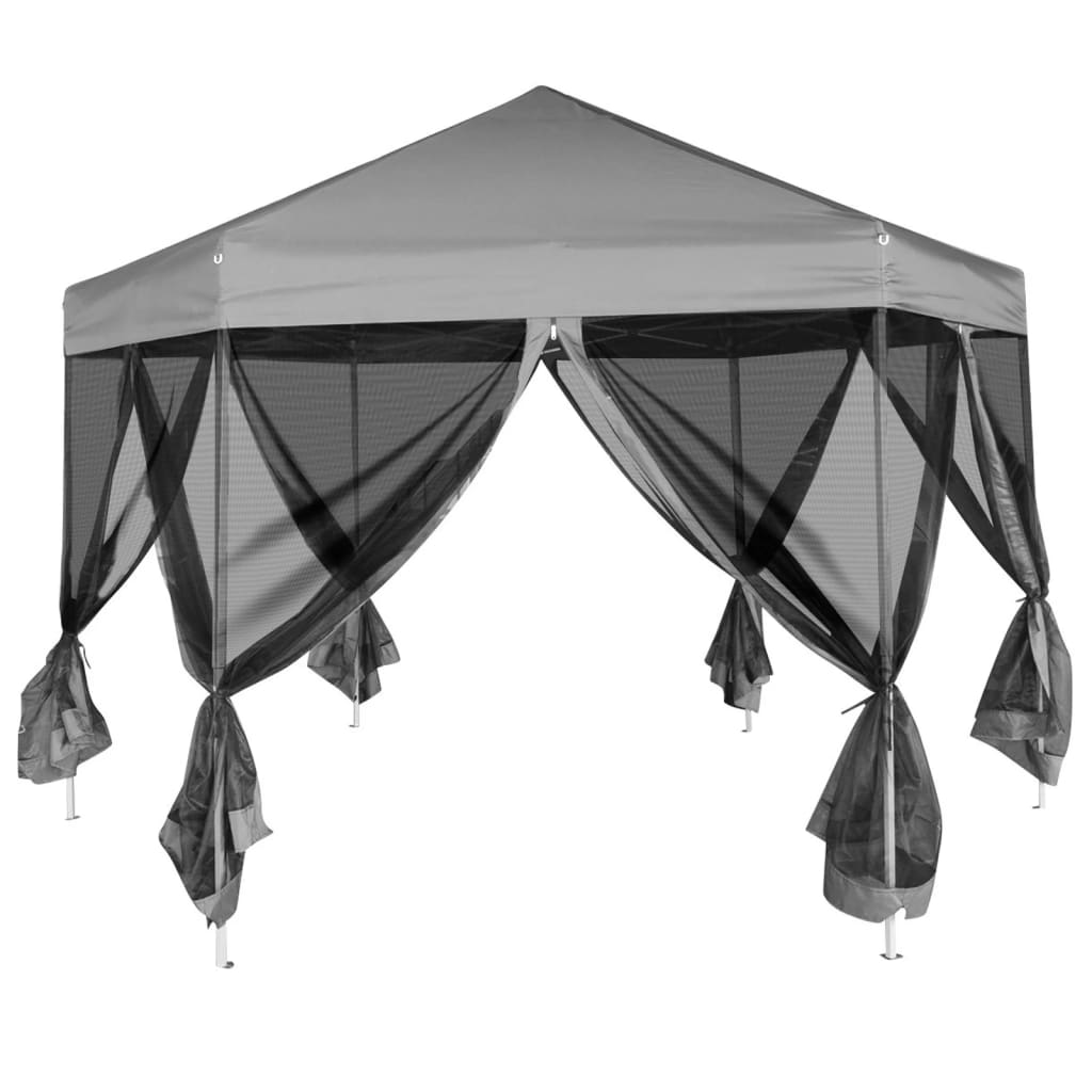 Partytent Pop-Up Zeshoekig Met 6 Zijwanden 3,6X3,1 M