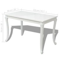 Eettafel Hoogglans Wit