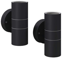 Led-Wandlamp Buiten Op-/Neerwaarts Rvs 2 St