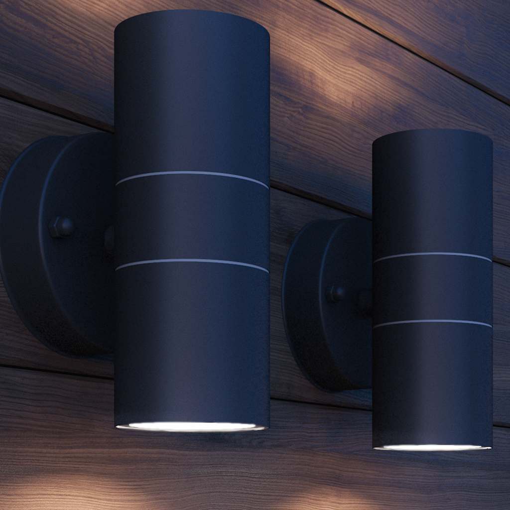 Led-Wandlamp Buiten Op-/Neerwaarts Rvs 2 St
