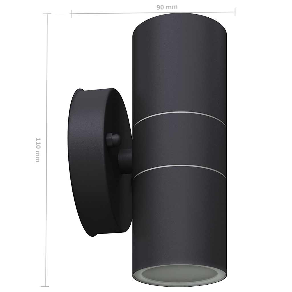 Led-Wandlamp Buiten Op-/Neerwaarts Rvs 2 St