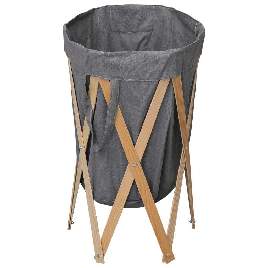Wasmand Inklapbaar Hout En Stof