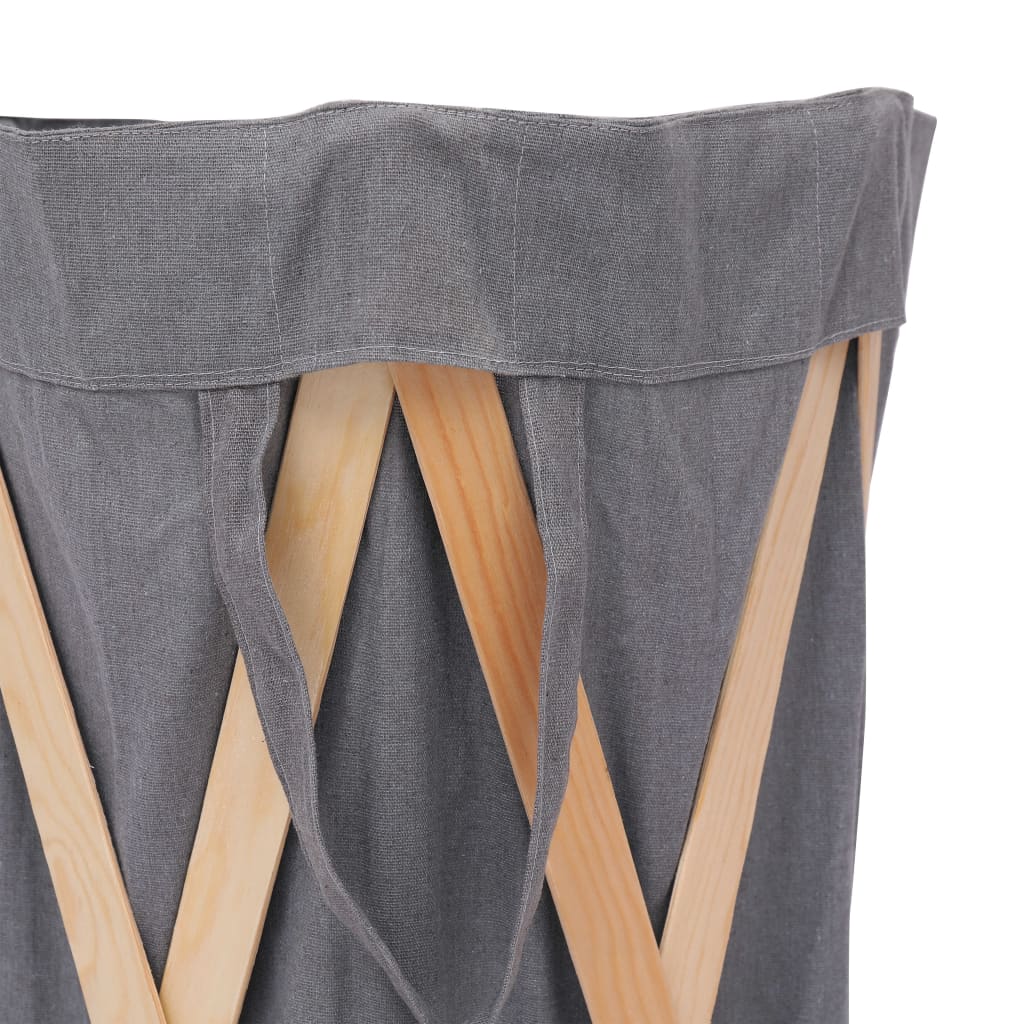 Wasmand Inklapbaar Hout En Stof