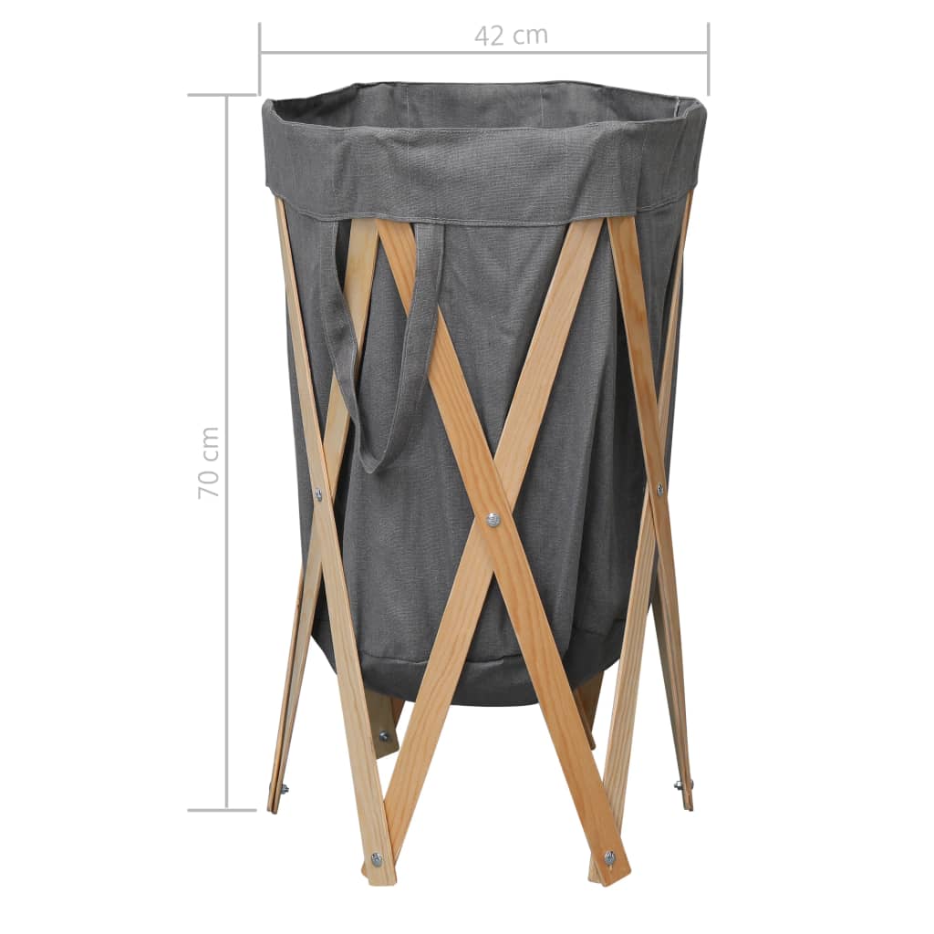 Wasmand Inklapbaar Hout En Stof