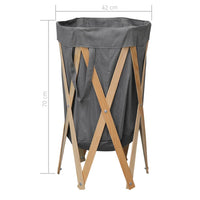 Wasmand Inklapbaar Hout En Stof