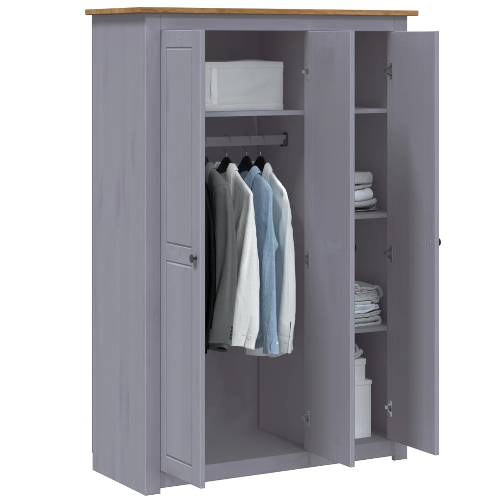Kledingkast Panama Range 118X50X171,5 Cm Grenenhout Grijs