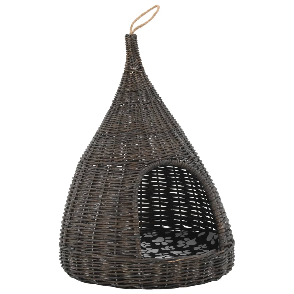 Kattenhuis Met Kussen Tipi 40X60 Cm Natuurlijk Wilgen