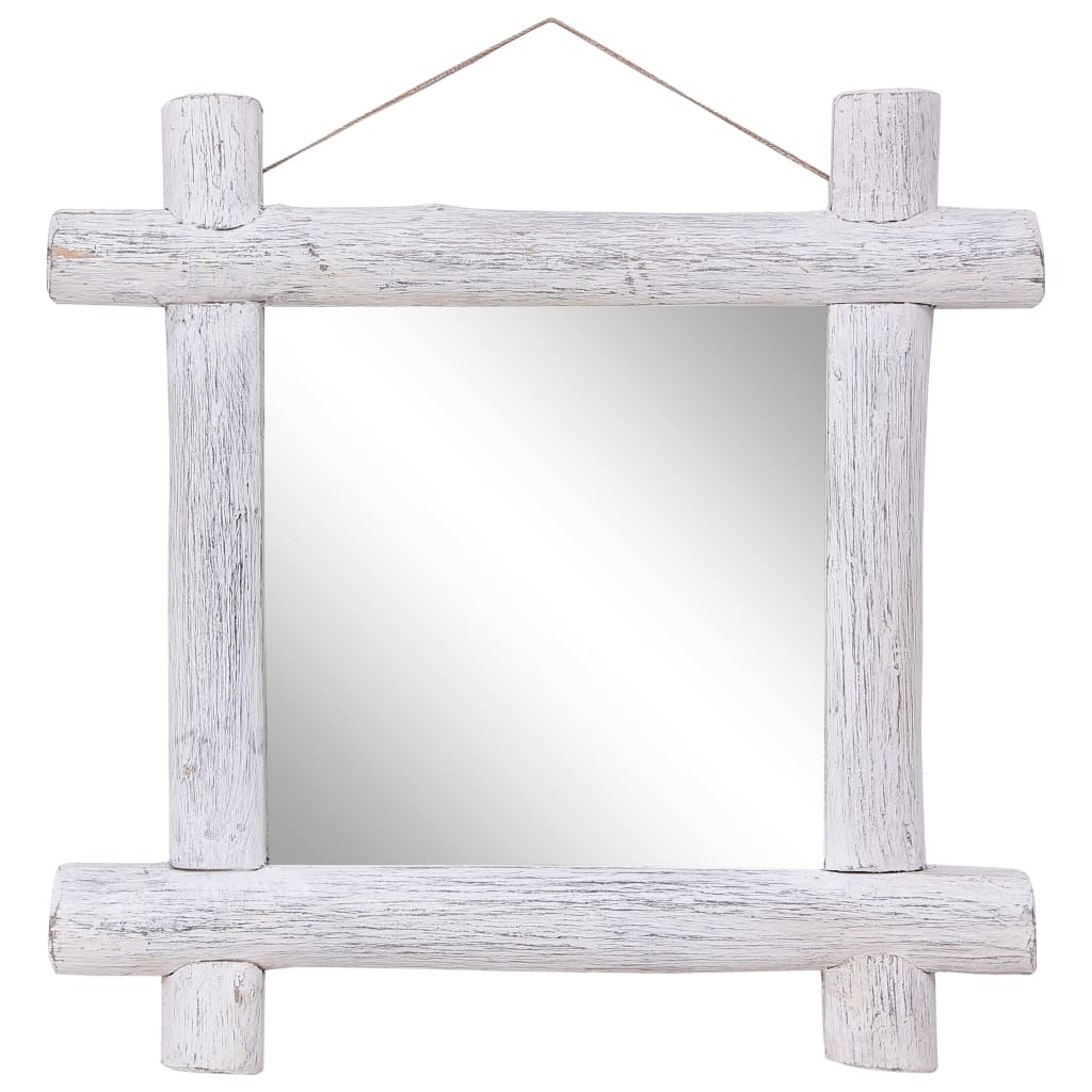 Spiegel Houtblokken70X70 Cm Gerecycled Teakhout Naturel