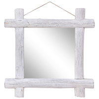 Spiegel Houtblokken70X70 Cm Gerecycled Teakhout Naturel