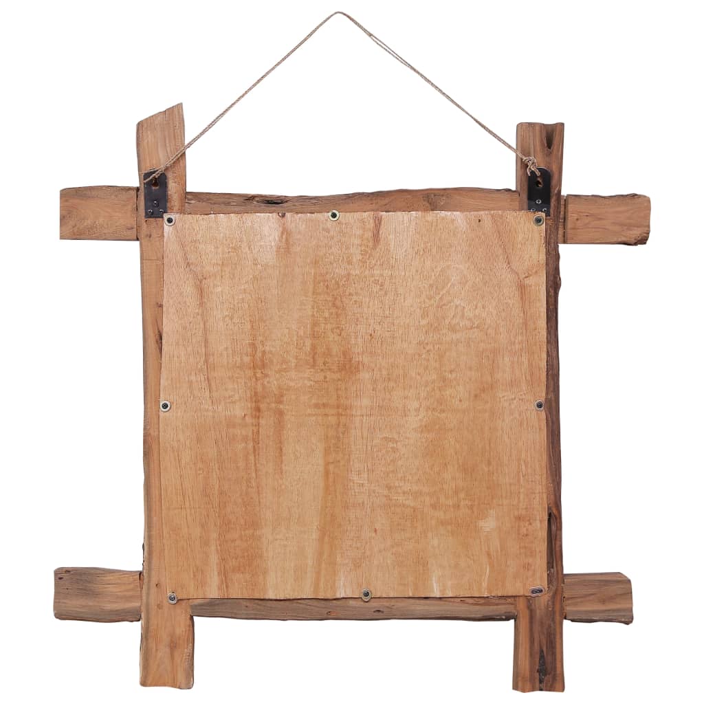Spiegel Houtblokken70X70 Cm Gerecycled Teakhout Naturel